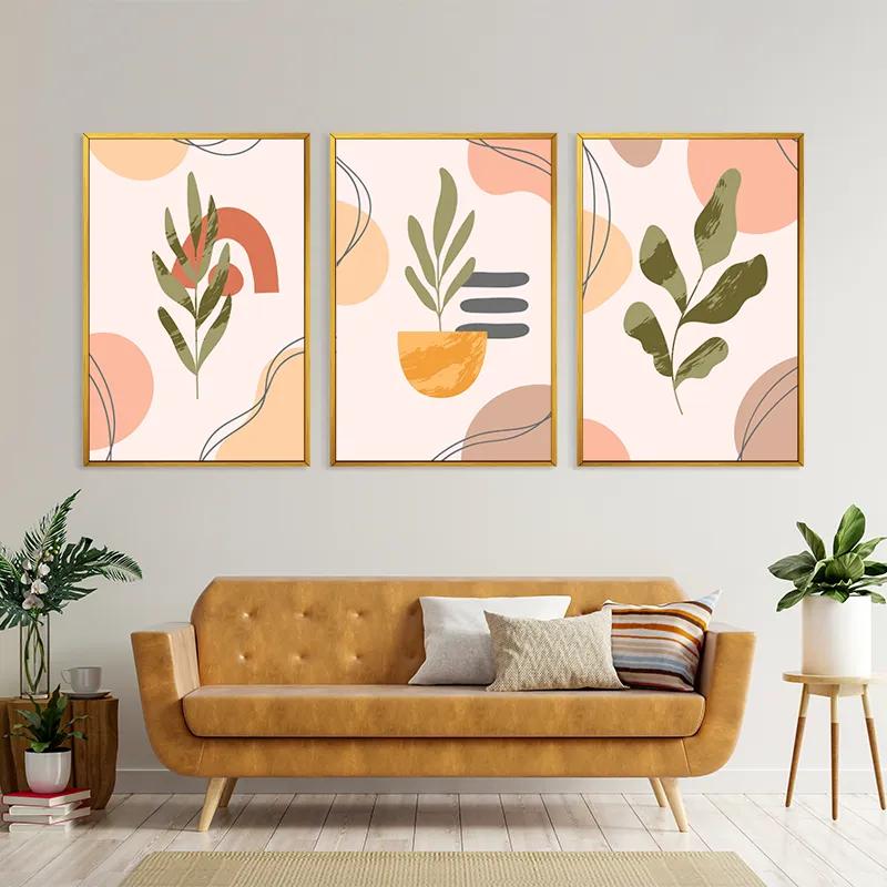 Mehrteiliges Leinwandbild Cute Leaf mockup 4