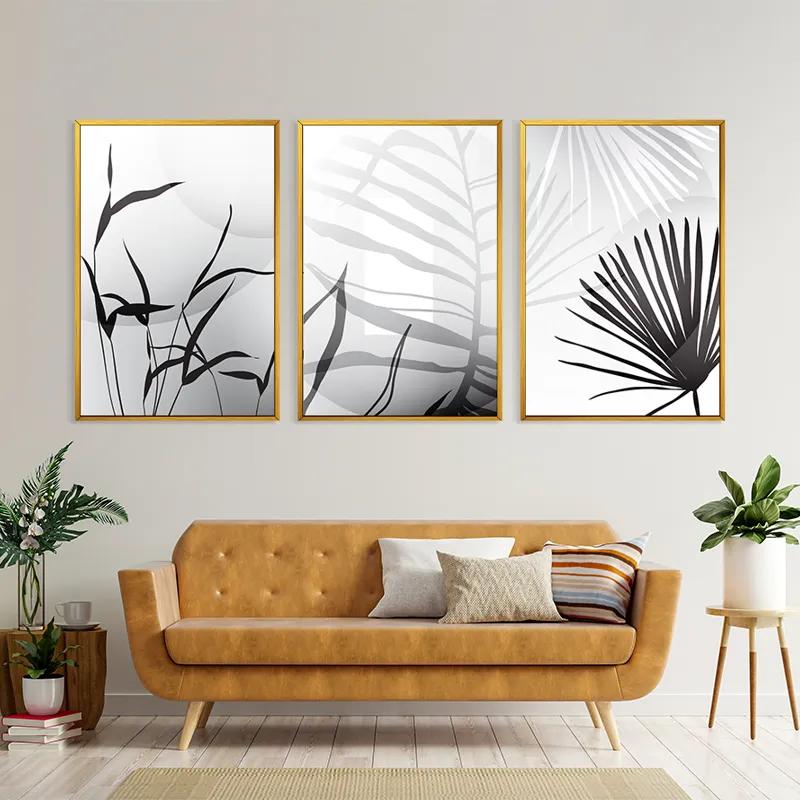 Mehrteiliges Leinwandbild Leaf Shadow mockup 4