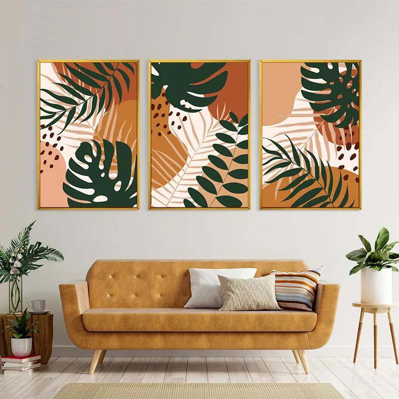 Mehrteiliges Leinwandbild Tropical Green Leaves mockup 4