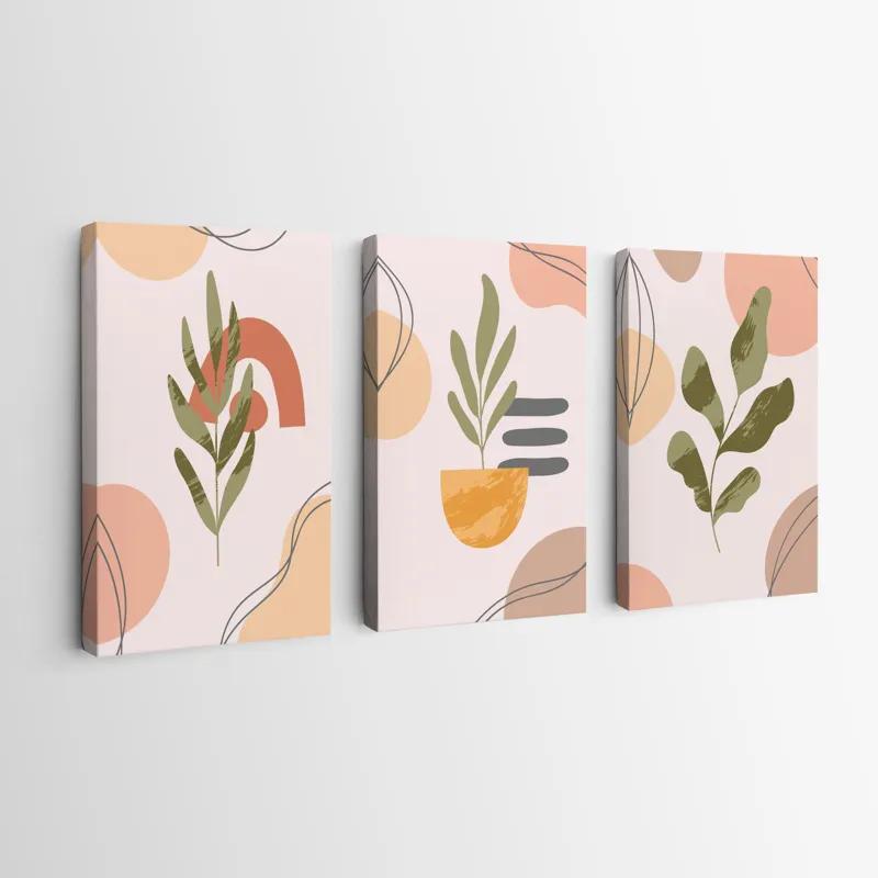 Mehrteiliges Leinwandbild Cute Leaf mockup 0