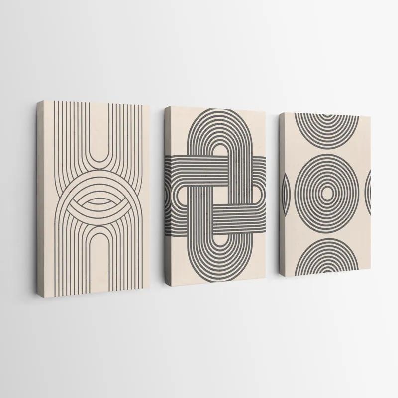 Mehrteiliges Leinwandbild Geometric Cream Design mockup 0