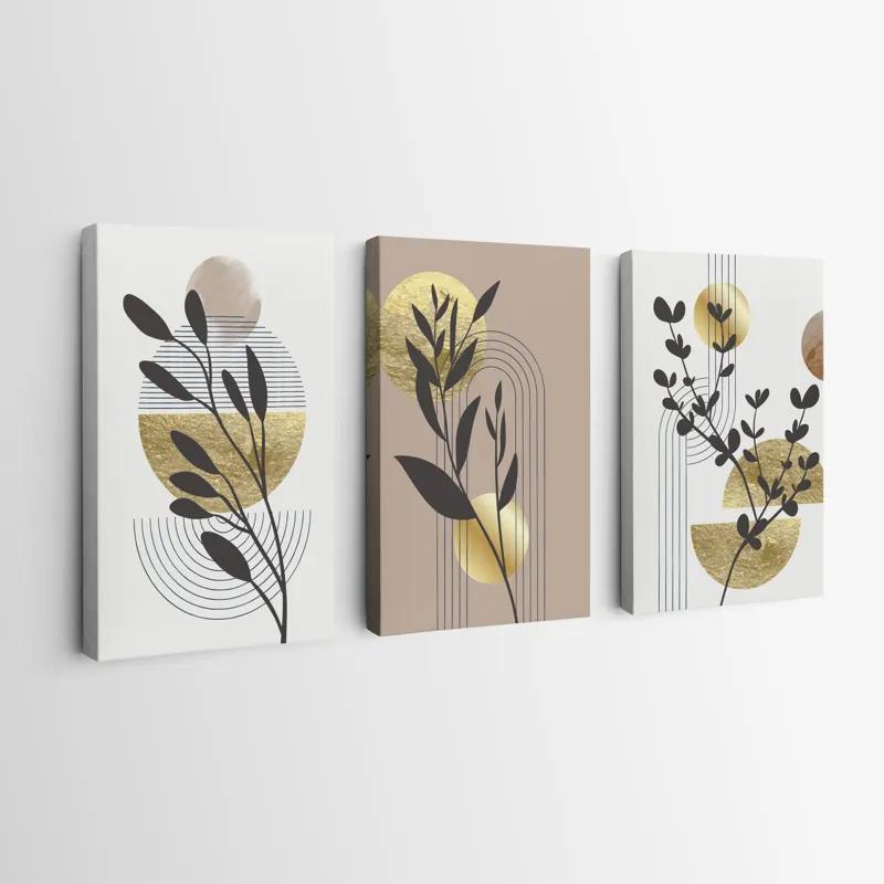 Mehrteiliges Leinwandbild Goldrown Leaf mockup 0