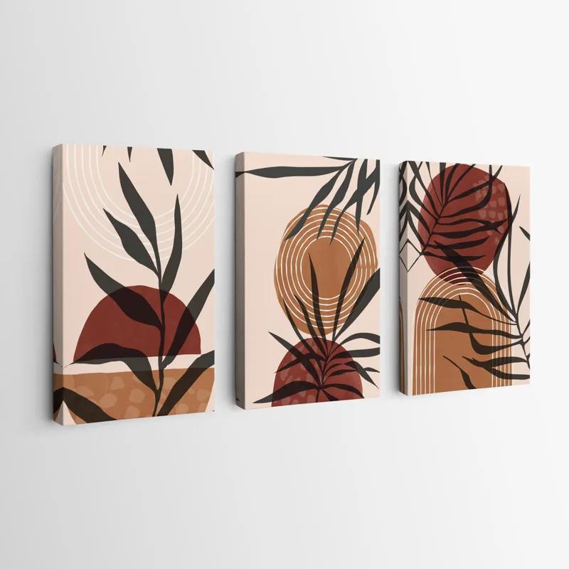 Mehrteiliges Leinwandbild Grey Leaf Orange mockup 0