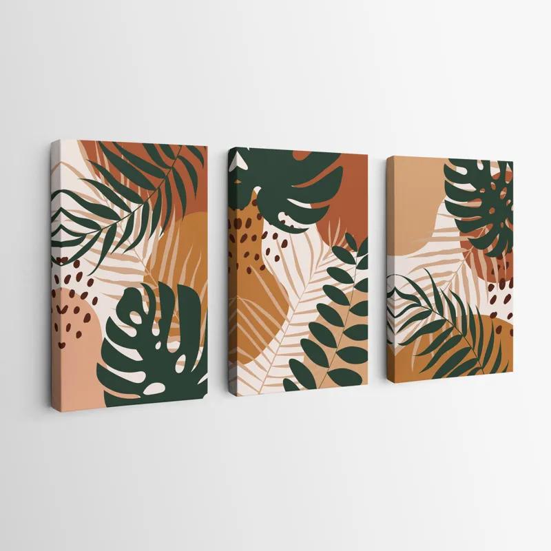 Mehrteiliges Leinwandbild Tropical Green Leaves mockup 0