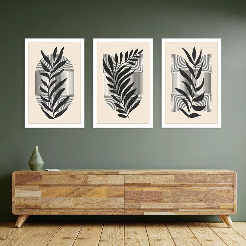 Mehrteiliges Leinwandbild Black Leaf mockup 2