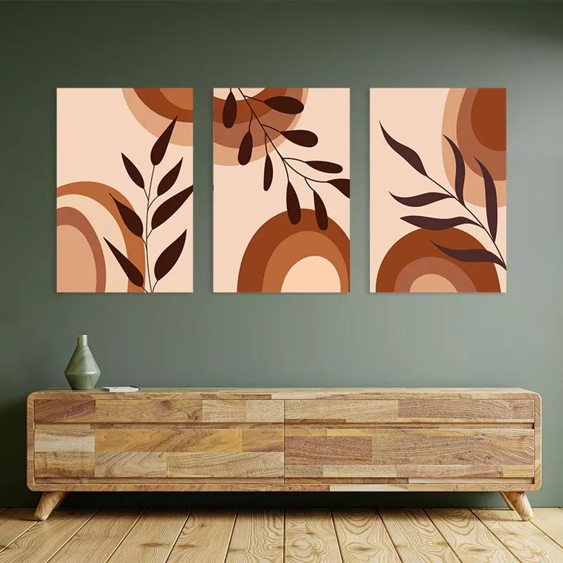 Mehrteiliges Leinwandbild Brownbstract mockup 2