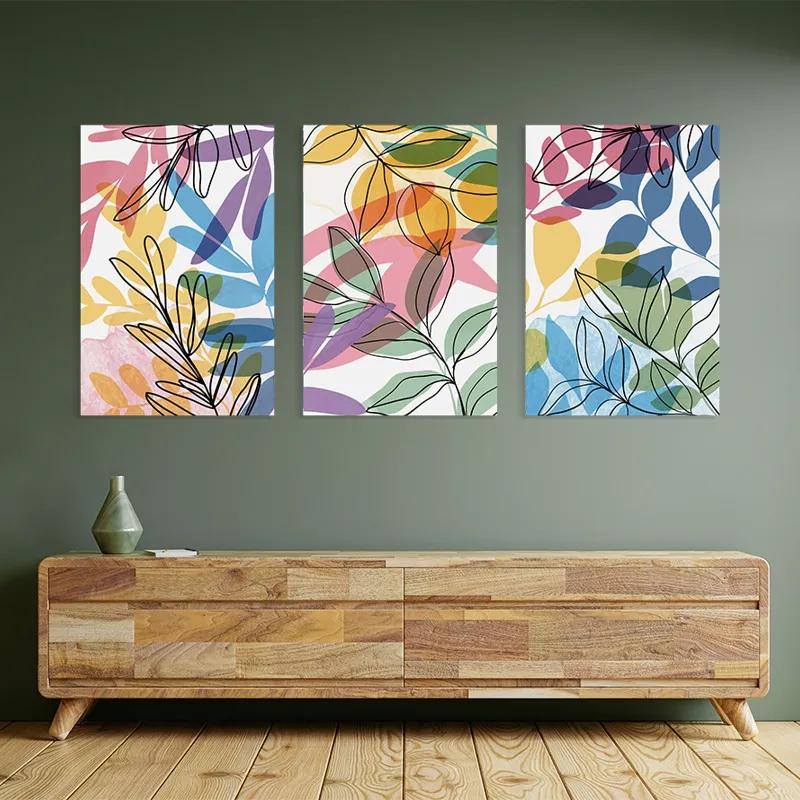 Mehrteiliges Leinwandbild Colorful Leafs mockup 2