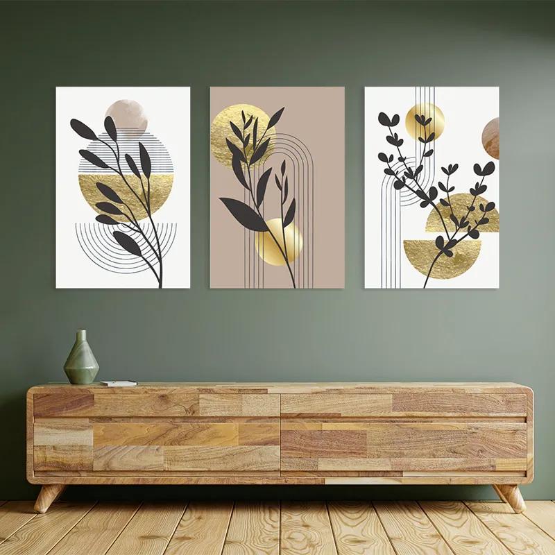 Mehrteiliges Leinwandbild Goldrown Leaf mockup 2