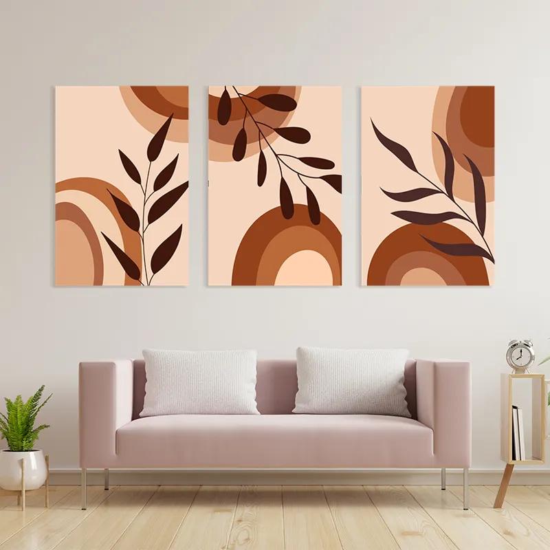 Mehrteiliges Leinwandbild Brownbstract mockup 3