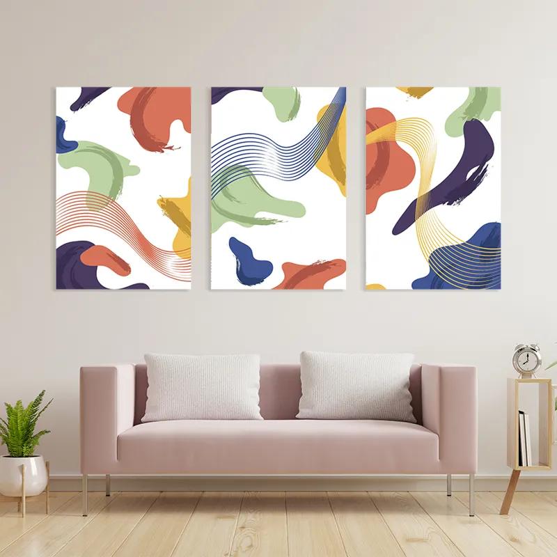 Mehrteiliges Leinwandbild Color Mix Lines mockup 3