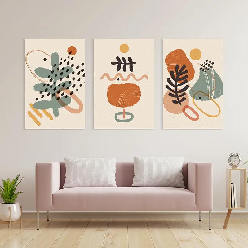 Mehrteiliges Leinwandbild Cream Orangert mockup 3