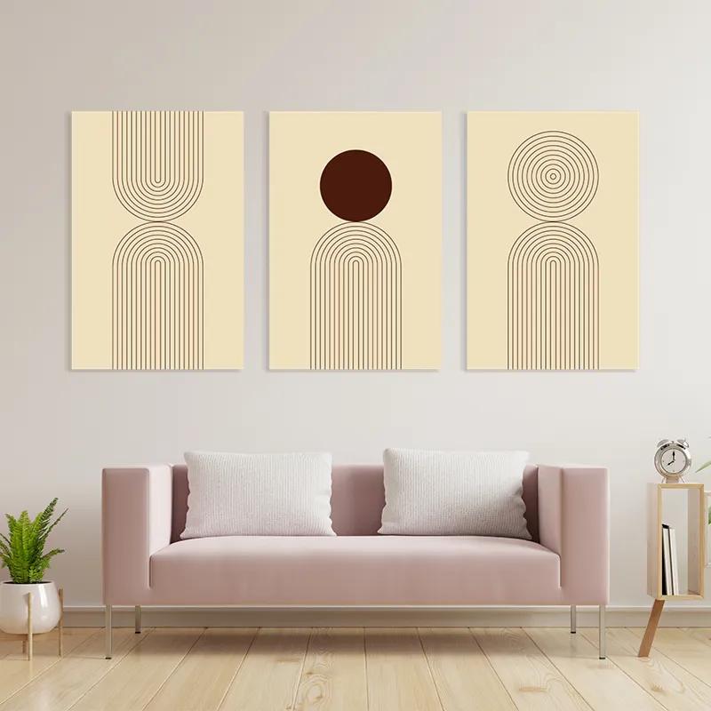 Mehrteiliges Leinwandbild Cream Set mockup 3