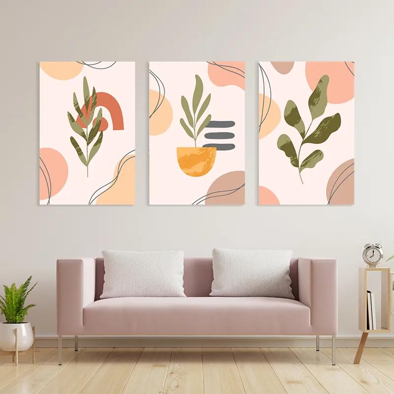 Mehrteiliges Leinwandbild Cute Leaf mockup 3