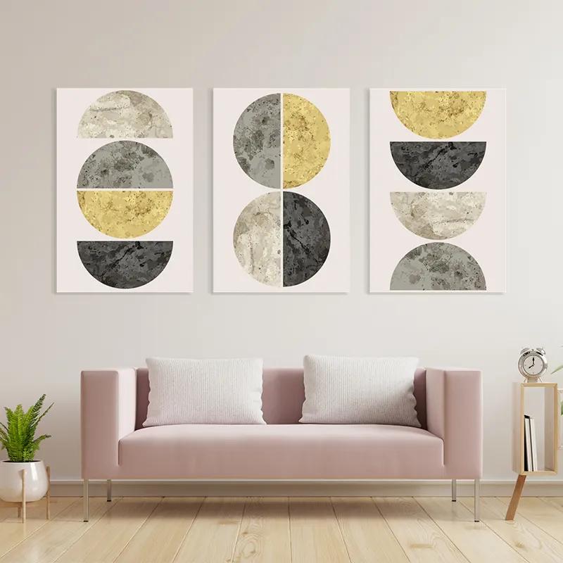 Mehrteiliges Leinwandbild Gold Moons mockup 3