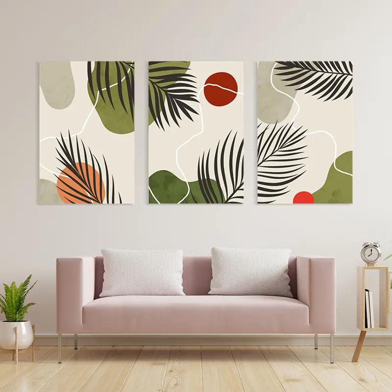 Mehrteiliges Leinwandbild Jungle Leaf mockup 3