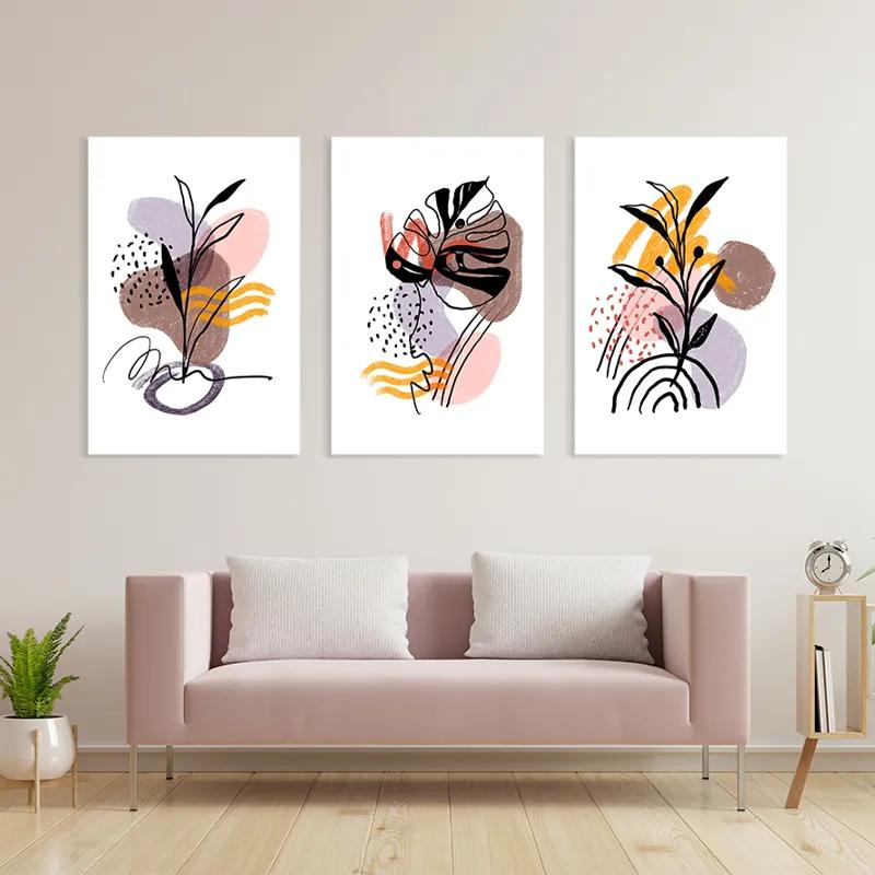 Mehrteiliges Leinwandbild Pretty Leaf mockup 3