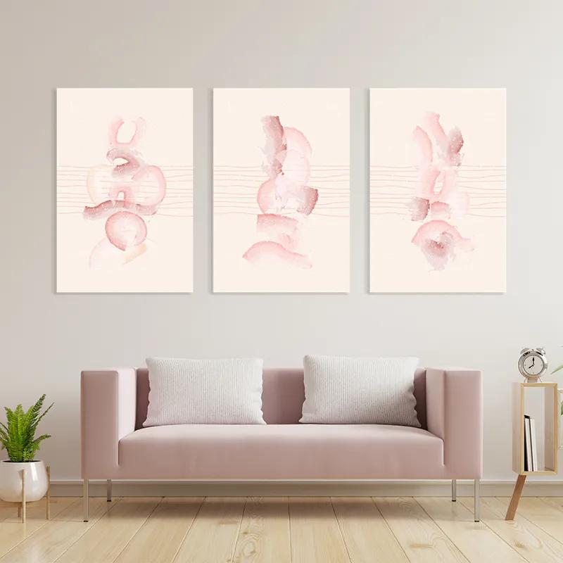 Mehrteiliges Leinwandbild Pretty Pink Shape mockup 3