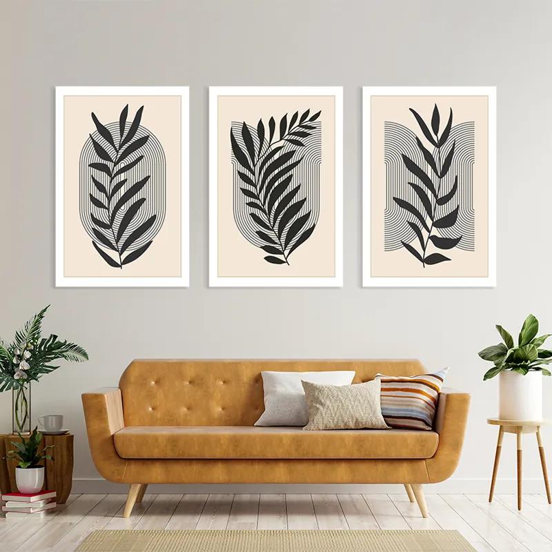 Mehrteiliges Leinwandbild Black Leaf mockup 4