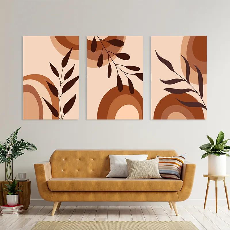 Mehrteiliges Leinwandbild Brownbstract mockup 4