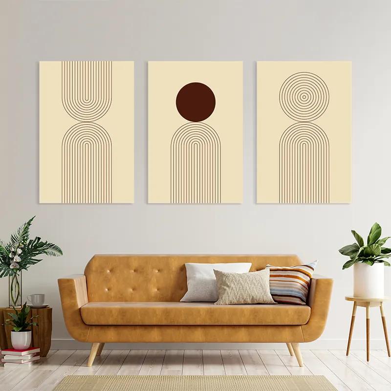 Mehrteiliges Leinwandbild Cream Set mockup 4