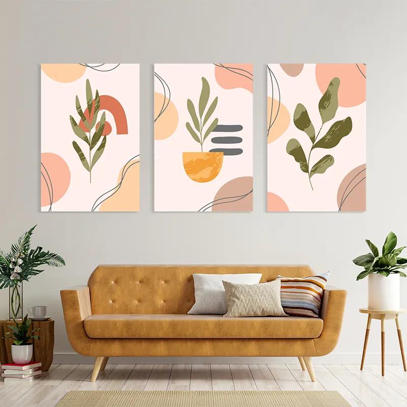 Mehrteiliges Leinwandbild Cute Leaf mockup 4