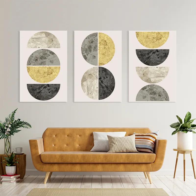 Mehrteiliges Leinwandbild Gold Moons mockup 4