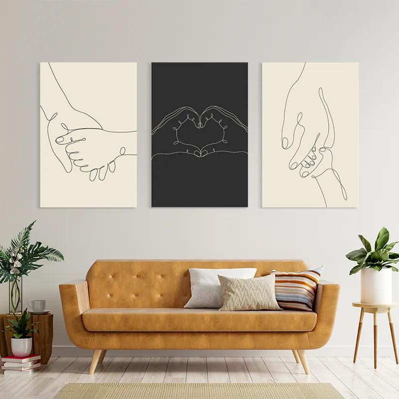 Mehrteiliges Leinwandbild Hand Gestures mockup 4