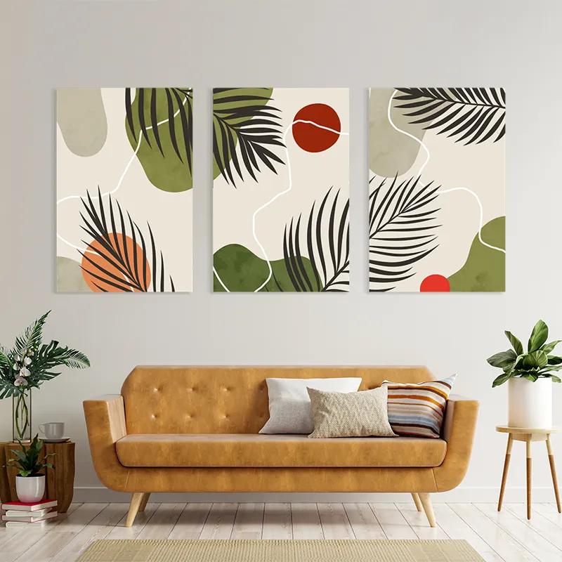 Mehrteiliges Leinwandbild Jungle Leaf mockup 4