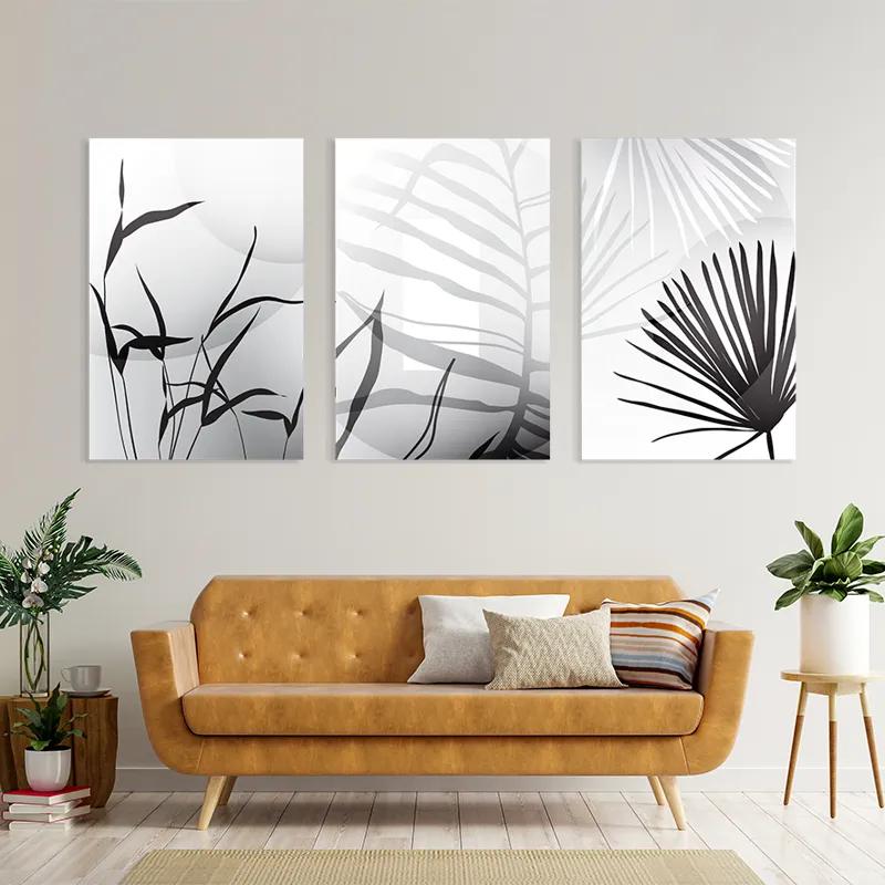 Mehrteiliges Leinwandbild Leaf Shadow mockup 4