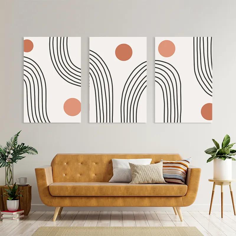 Mehrteiliges Leinwandbild Moonnd Lines mockup 4