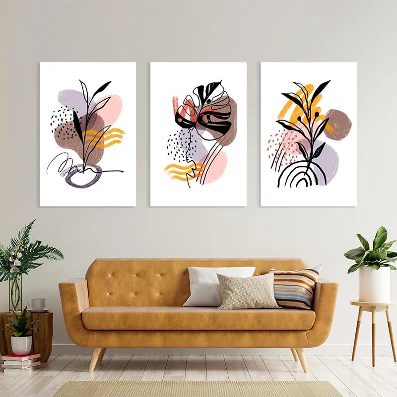 Mehrteiliges Leinwandbild Pretty Leaf mockup 4