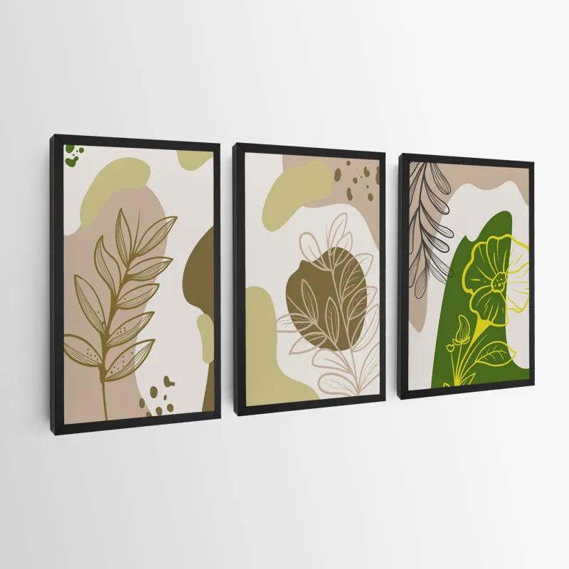Mehrteiliges Leinwandbild Brown Cream Leaf mockup 0