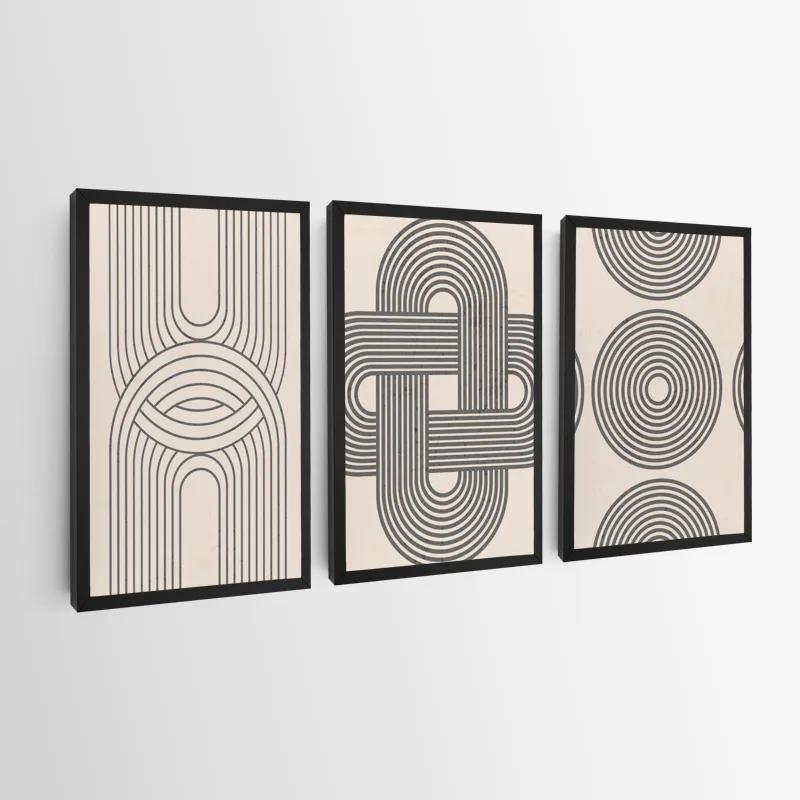 Mehrteiliges Leinwandbild Geometric Cream Design mockup 0