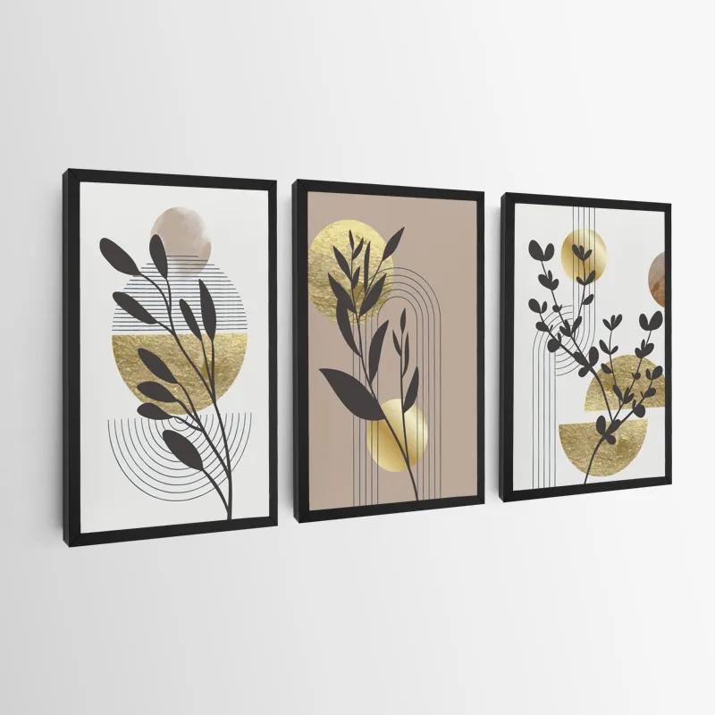 Mehrteiliges Leinwandbild Goldrown Leaf mockup 0