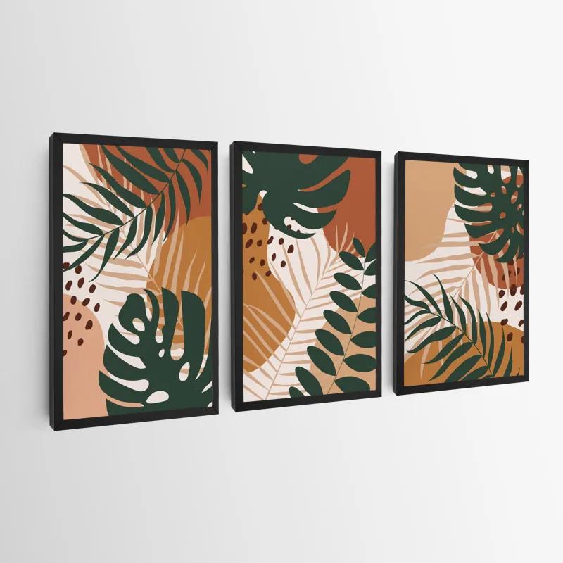 Mehrteiliges Leinwandbild Tropical Green Leaves mockup 0