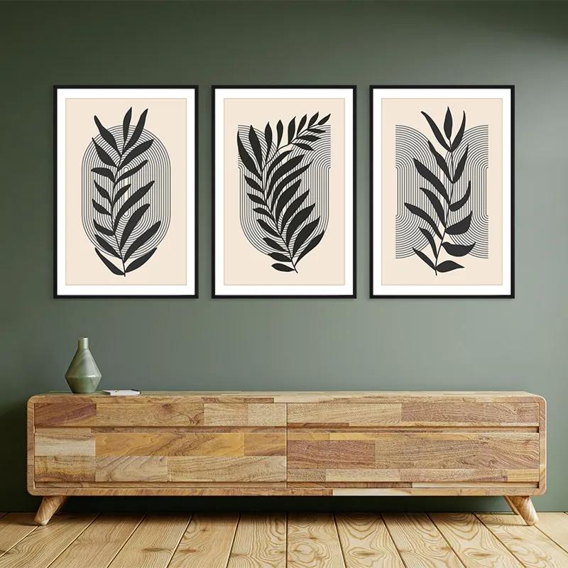 Mehrteiliges Leinwandbild Black Leaf mockup 2