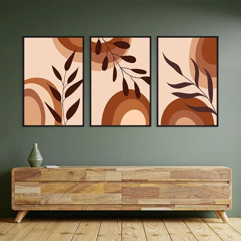 Mehrteiliges Leinwandbild Brownbstract mockup 2