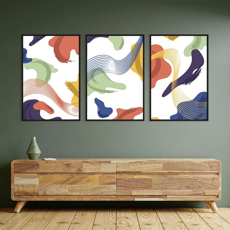 Mehrteiliges Leinwandbild Color Mix Lines mockup 2