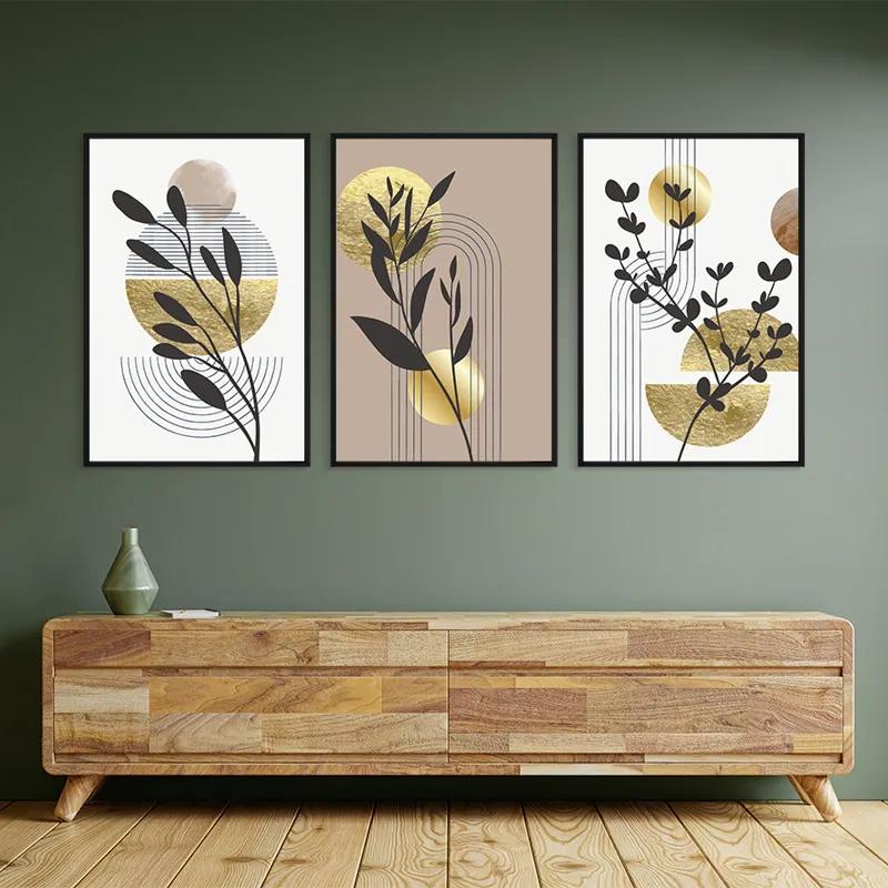 Mehrteiliges Leinwandbild Goldrown Leaf mockup 2