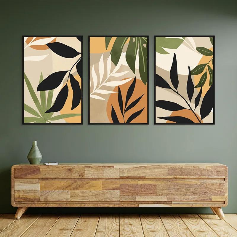 Mehrteiliges Leinwandbild Leaves Organicrt mockup 2