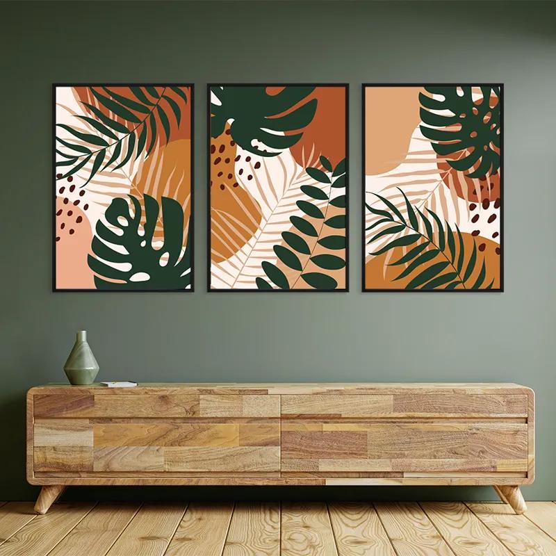 Mehrteiliges Leinwandbild Tropical Green Leaves mockup 2