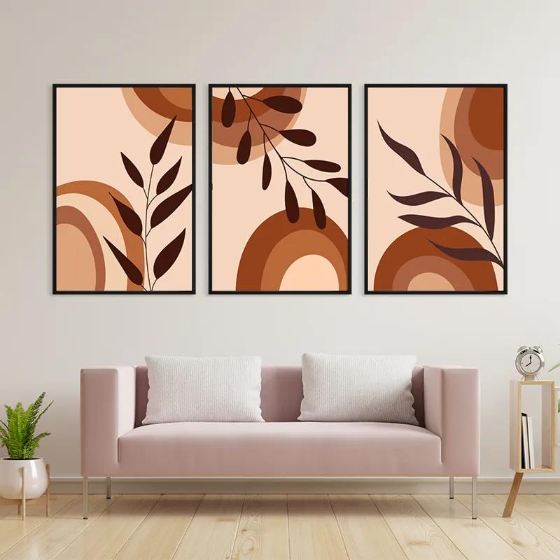 Mehrteiliges Leinwandbild Brownbstract mockup 3