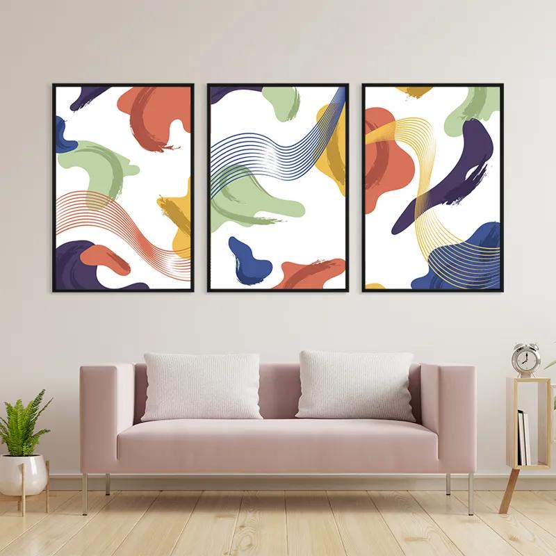 Mehrteiliges Leinwandbild Color Mix Lines mockup 3