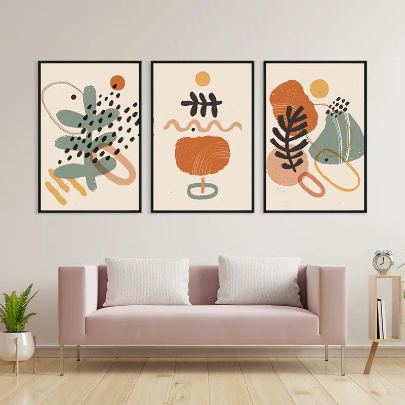 Mehrteiliges Leinwandbild Cream Orangert mockup 3