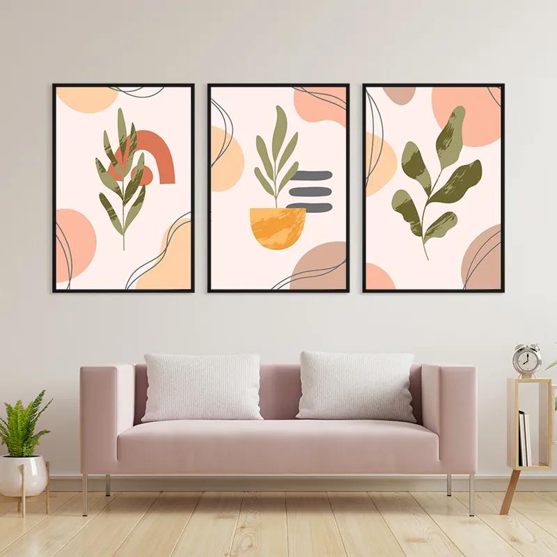 Mehrteiliges Leinwandbild Cute Leaf mockup 3