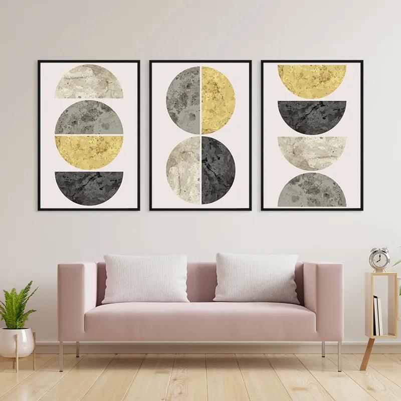 Mehrteiliges Leinwandbild Gold Moons mockup 3