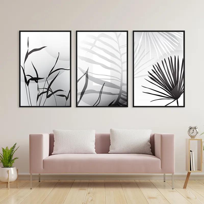 Mehrteiliges Leinwandbild Leaf Shadow mockup 3