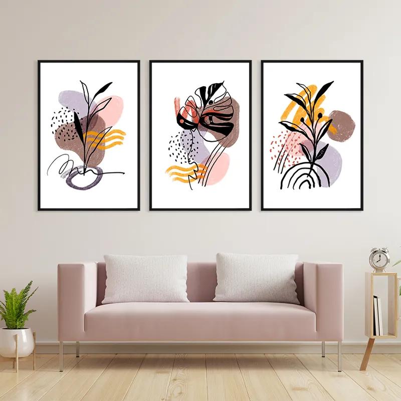 Mehrteiliges Leinwandbild Pretty Leaf mockup 3