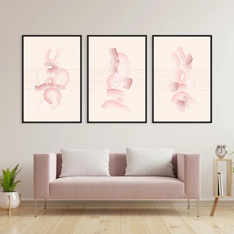 Mehrteiliges Leinwandbild Pretty Pink Shape mockup 3