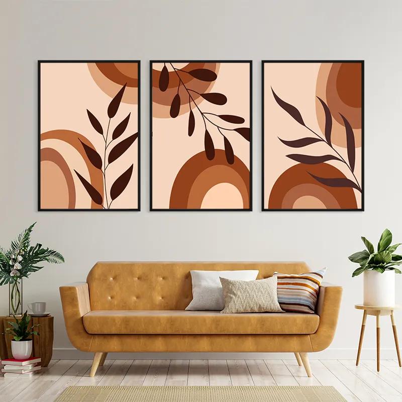 Mehrteiliges Leinwandbild Brownbstract mockup 4